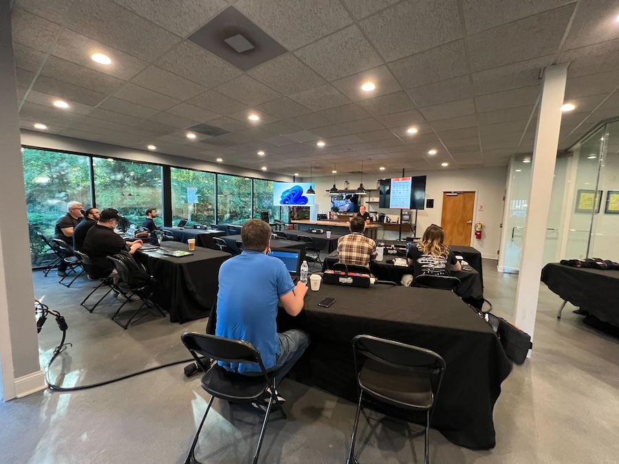 Technical Elements staff members learn the latest event production tips in an educational seminar